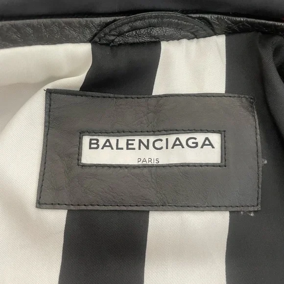 Balenciaga authentic leather scarf moto biker jacket